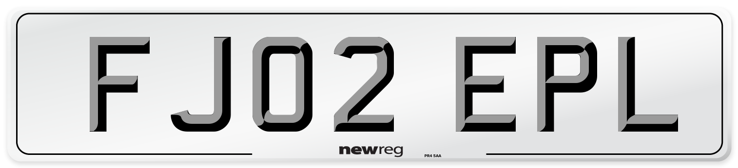 FJ02 EPL Number Plate from New Reg